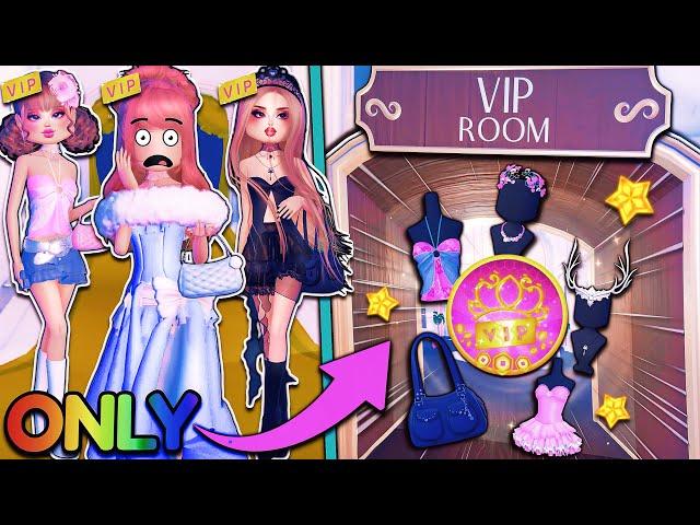 ONLY Wearing VIP ITEMS For EVERY OUTFIT With The UPDATED VIP ROOM! | ROBLOX Dress To Impress