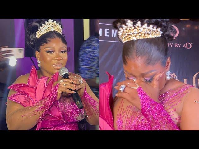 WUMI TORIOLA IN TEARS AS SHE ARRIVED QUEEN LATEEFAH MOVIE PREMIERE