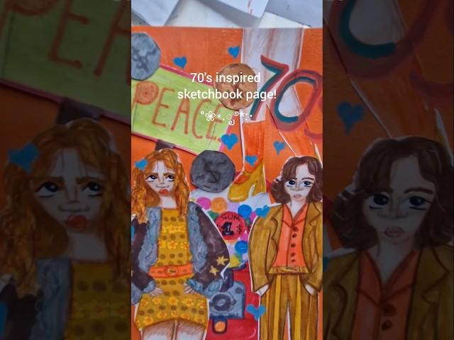 70s sketchbook page! #art #1970s #drawing #sketchbook #alcoholmarkers #sketch #acrylicmarkers