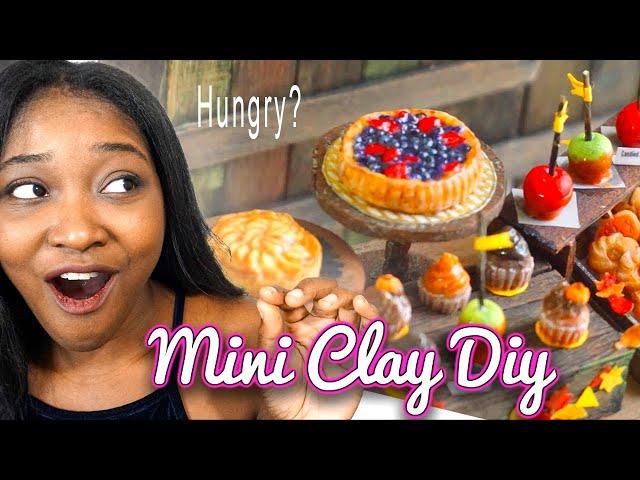 Making Air Dry Clay Food Diorama / Craftember DIY Series Dollhouse scale Bake Sale