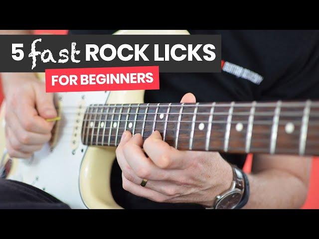 How To Play 5 Fast Rock Guitar Licks - Beginners Lead Guitar Lesson