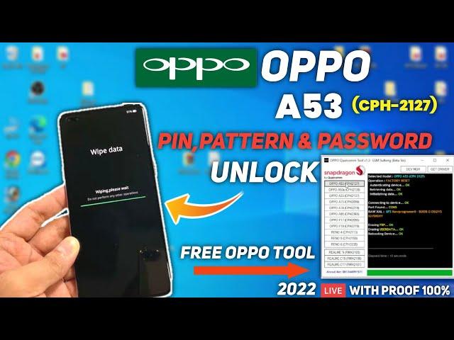 OPPO A53 (CPH2127) Forgot Password FRP Bypass | Unlock Password Lock Free Tool | Hard Reset With PC