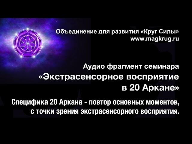 Аудио фрагмент семинара "Экстрасенсорное восприятие в 20А".