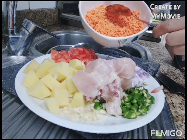 CHICKEN WITH ADIS AND POTATO..please watch how to cook its my own idea.