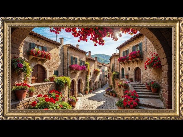 Timeless Village Painting | TV Art Screensaver | 8 Hours Framed Painting | TV Wallpaper | 4K