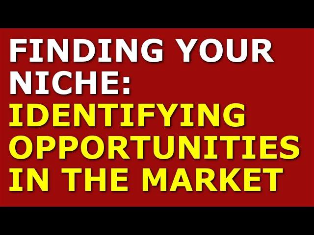 Finding Your Niche: Identifying Opportunities In The Market | Starting a Small Business