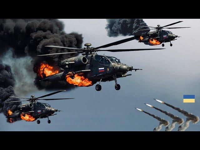 30 minutes ago! 75 Russian KA-52 Combat Helicopters Destroyed by Ukrainian Anti-Air Missiles