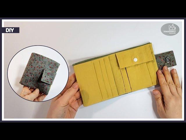 How to sew a fabric bifold wallet / DIY mini wallet tutorial