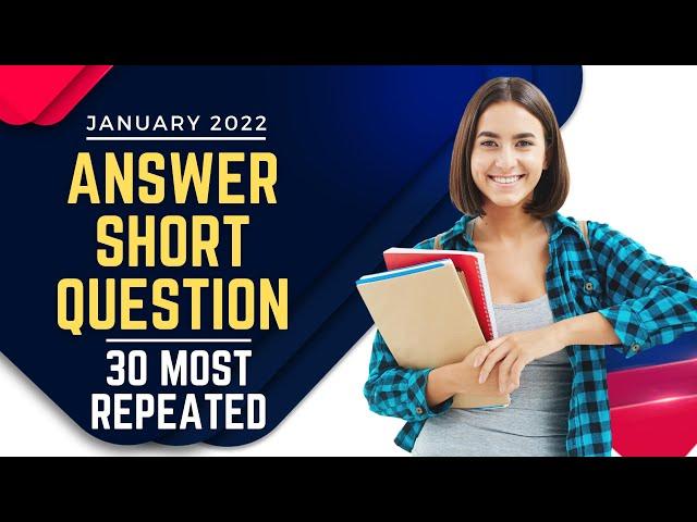 PTE Answer Short Question | January 2022 | Most Repeated