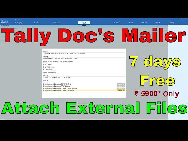 How to send Email Directly from Tally  | Tally Doc's Mailer Tally WhatsApp to 9037050040