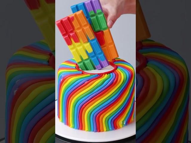 #shorts Colorful Birthday Cake Decorating Idea