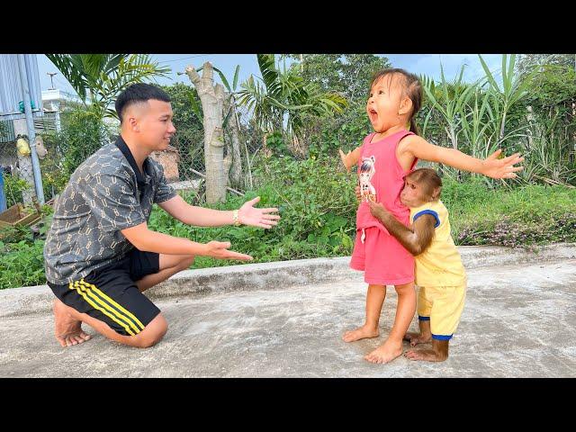 Super Funny! Yen Nhi Takes Cutis Runaway Prevent Adoptive Dad...