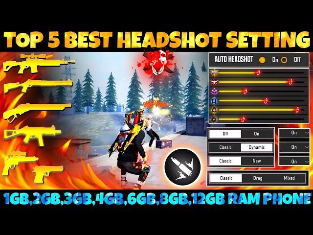 Free Fire Max Auto Headshot Trick 2024 Sensitivity Setting | 2gb, 4gb, 6gb Ram Headshot Sensitivity