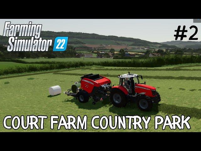 Make A Hay Bale |Wheat Harvest| Grass Form | Court Farm Country Park | #2 #fs22 #farmingsimulator22