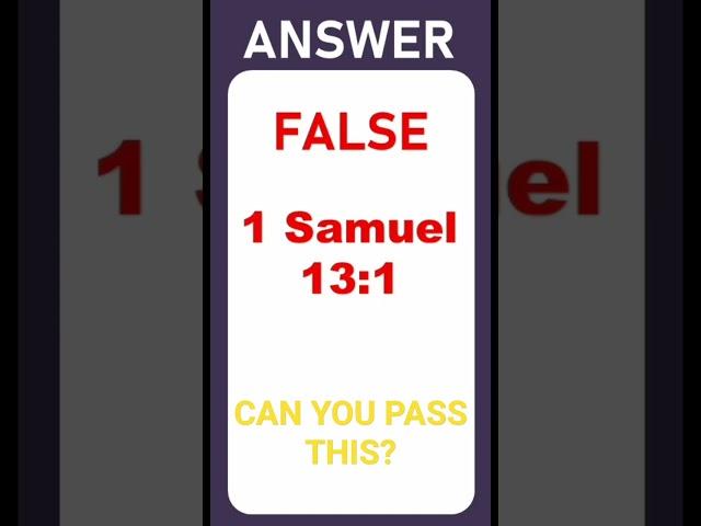 TRICKY TRUE OR FALSE BIBLE QUIZ: ONLY A BIBLE SCHOLAR CAN PASS THIS QUIZ