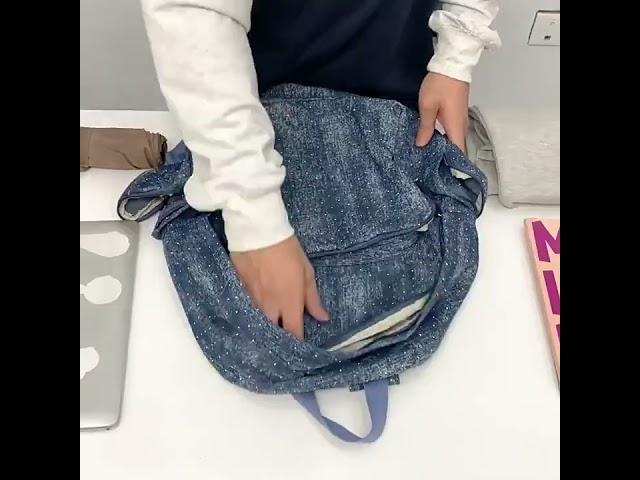 대용량 학생 책가방 빈티지 데님 커플 백팩 #bag #casualbag #fashion #가방