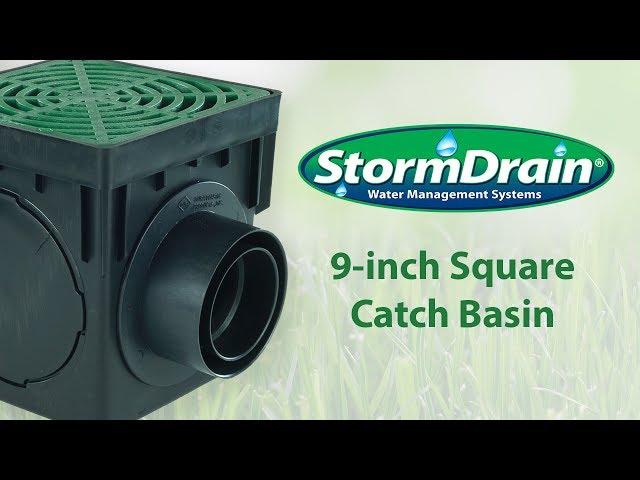 StormDrain 9" Square Drainage Catch Basin with Drain Grate