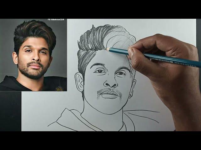 Drawing Allu Arjun | How to Draw Allu Arjun Step by step | Drawing Tutorial