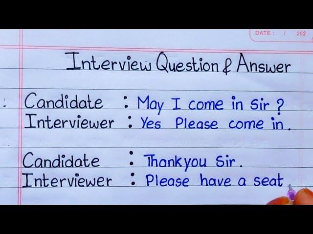 Job Interview Questions and Answer || interview preparation || job interview conversation in English