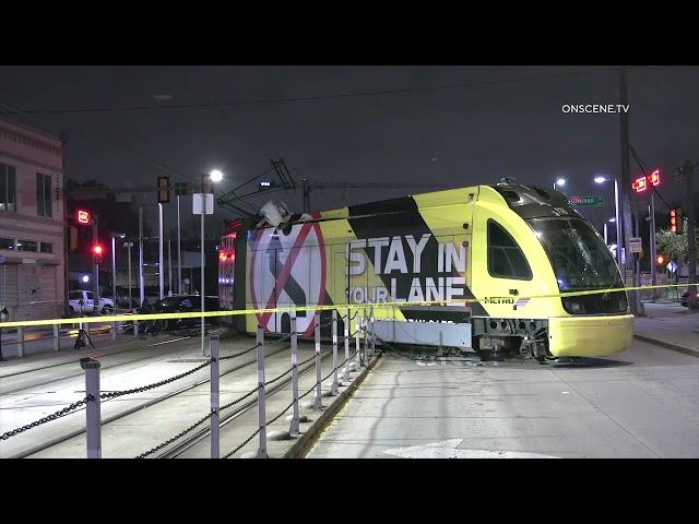 Pursuit Suspect Crashes Into METRO Rail Train Causing Derailment | Houston