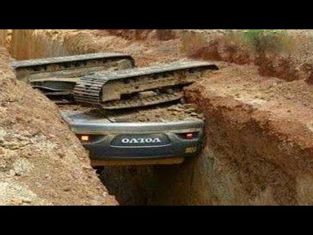 10 Extreme Dangerous Heavy Equipment Excavator Operator Skills & Fast River Crossing Truck Driving