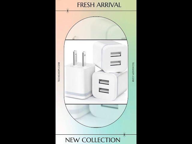 3-Pack Premium USB Wall Charger for Fast Charging - iPhone, Samsung, Android