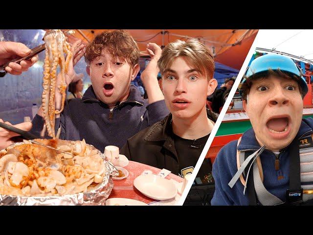 British Uni students try REAL Korean Street Seafood!!?