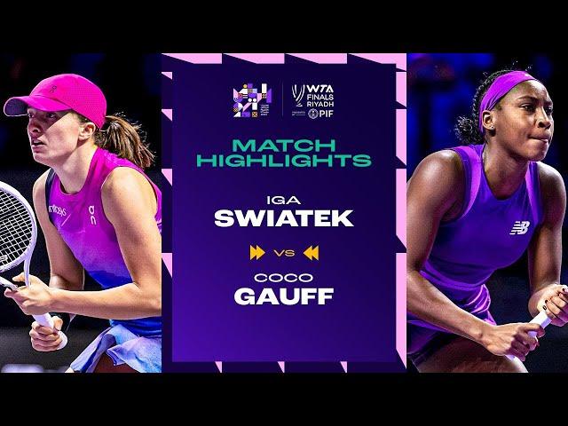 Iga Swiatek vs. Coco Gauff | 2024 WTA Finals Riyadh Group Stage | Match Highlights