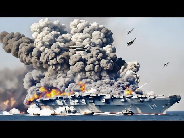 2 Minutes Ago! US Aircraft Carrier Burns Massively Due to Russian Fighter Jet Bombing in the Black S