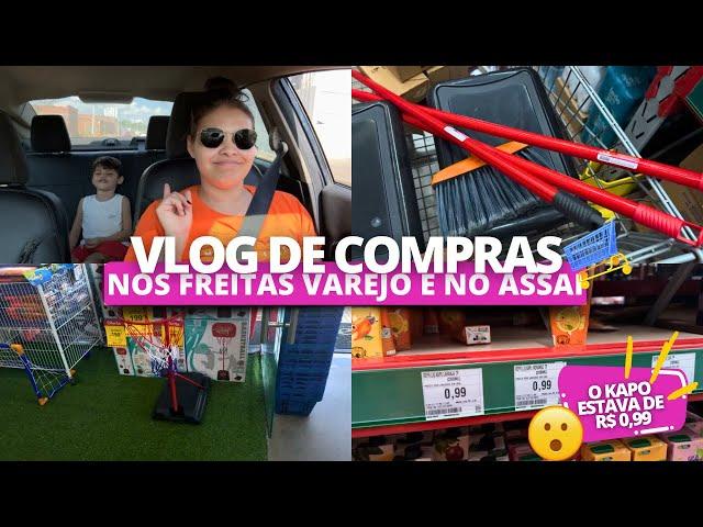 VLOG DE COMPRAS | FUI NA LOJA FREITAS VAREJO COMPRAR BALDE DE GUARDAR BRINQUEDO E FUI AO SUPERMERCAD