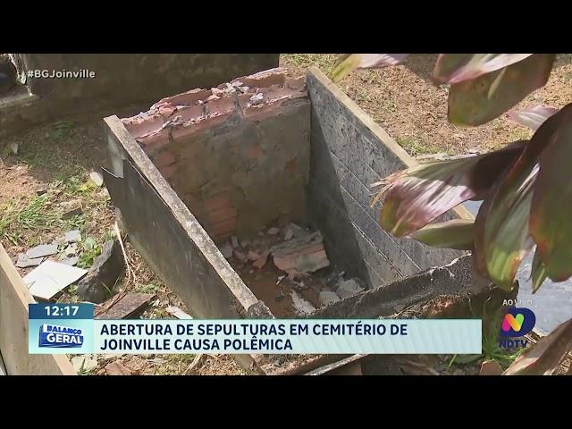 Abetura de sepulturas em cemitério de Joinville causa polêmica