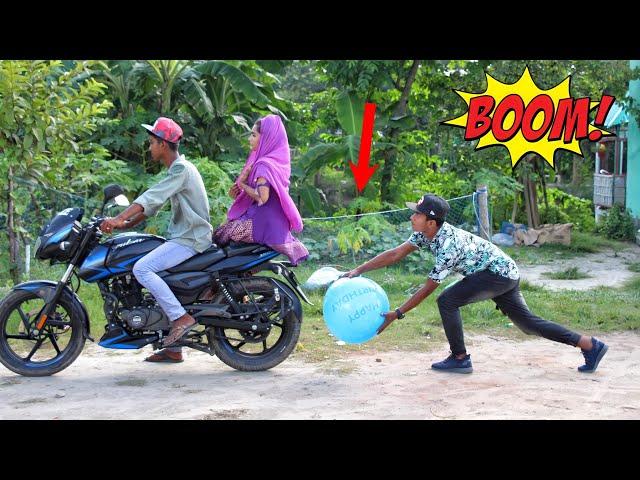 Tyre Puncture Prank With Popping Balloons Driver Reaction Popping Balloon Prank By = Comical TV