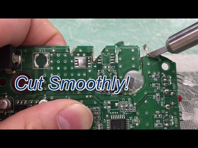 Circuit board cut by Ultrasonic cutter - Echo Tech