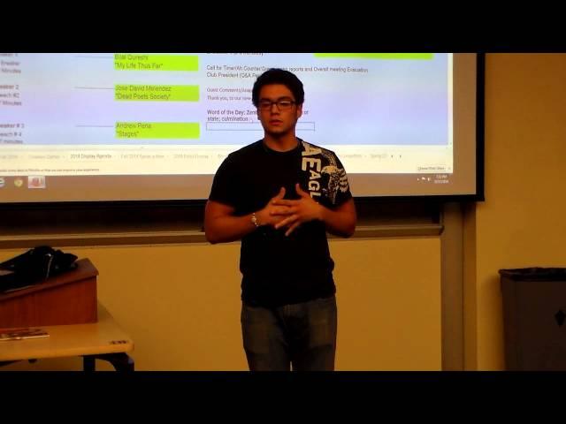 Toastmasters at FIU: Jose David's Second Speech "O Captain! My Captain!"
