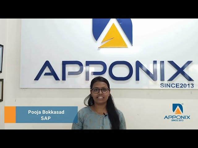 Testimonial by Pooja Bokkasad on SAP Training at Apponix Technologies