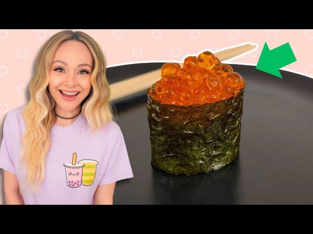 STRAWBERRY FLAVORED FISH EGGS!? (hyperrealistic sushi cake)