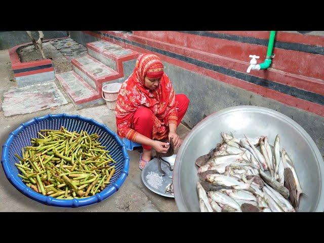 পদ্মা নদীর বাচা মাছ রান্না করলাম সাথে স্পেশাল কচুর লতি জম্মের মজা