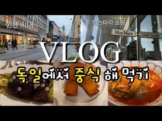 Eng)독일vlog | 독일에서 중식 해 먹기 (동파육, 멘보샤, 짬뽕), 막스마라 코트 쇼핑과 구경️(메칭엔 아울렛), 올리브오일 명란파스타, 간소고기 비빔국수, 뮌헨시내