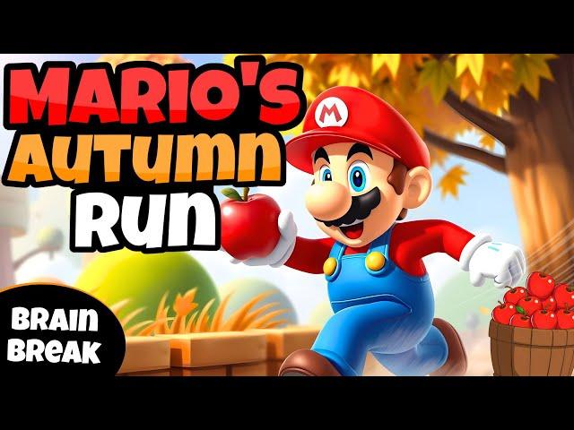  Mario's Autumn Run  | Fitness Run | Brain Break | Mini-Games | GoNoodle Inspired