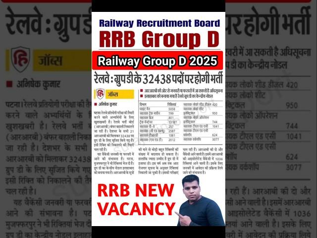 RRB Group D New Vacancy 2025 | Railway RRB Group D 2025 | RRB Latest Update | #Railway