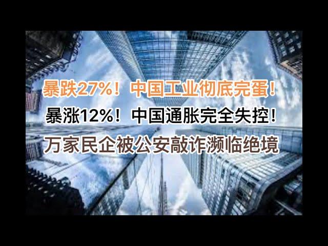 暴跌27%，中国工业彻底完了！暴涨12%，中国通胀完全失控！1万多久民企被各地公安敲诈陷绝境！(20241028第1299期)