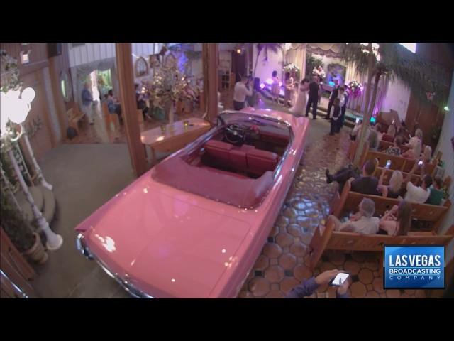 Viva Las Vegas Wedding Chapel Pink Cadillac
