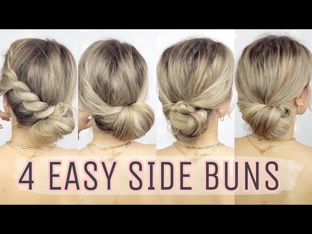 4 EASY ELEGANT SIDE BUN HAIRSTYLES  medium and long hairstyles