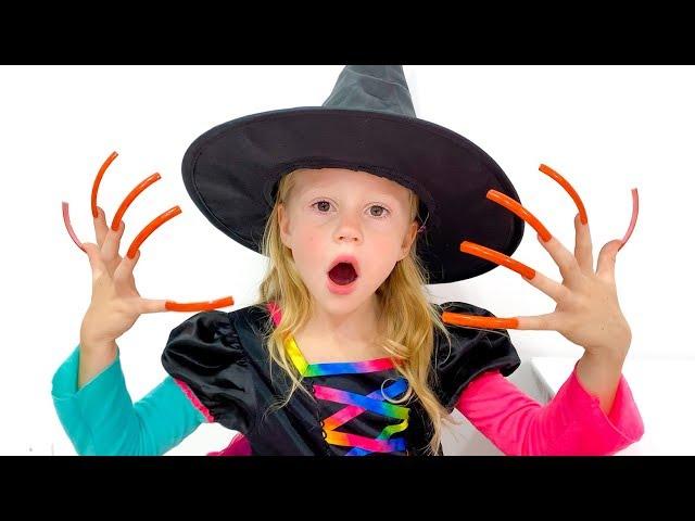 Nastya Plays Halloween Trick or Treat Candy Haul