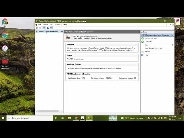 How to check PC has a trusted platform module (TPM)_run