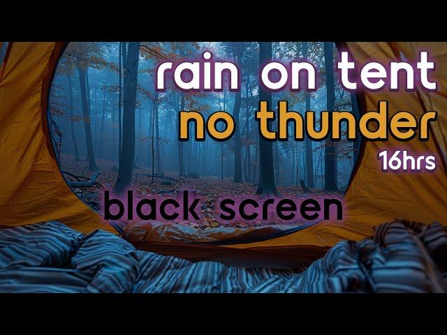 [Black Screen] Rain on Tent No Thunder | Rain Ambience | Rain Sounds for Sleeping