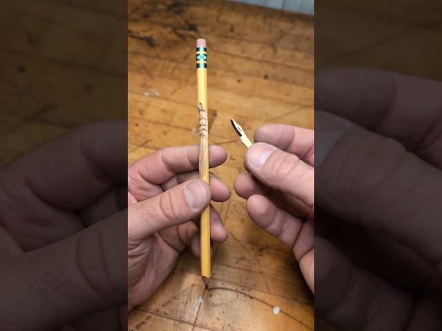 Carving a pencil with a mini knife from #temu #woodcarving #diy