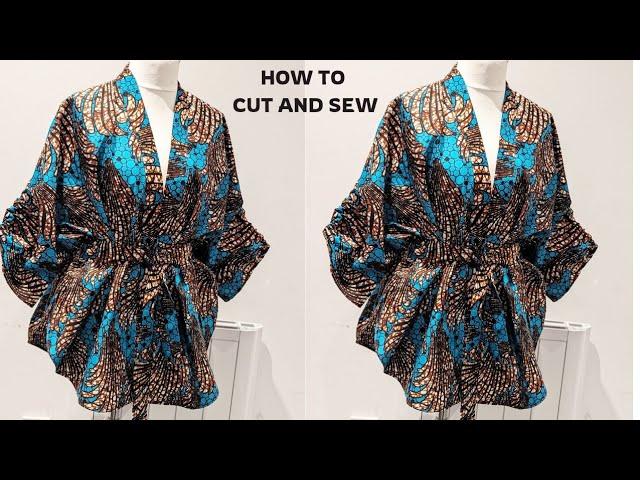 How to cut and sew a simple kimono Top with ruched sleeves. #wearlala #kimono #sewing #ankarastyles