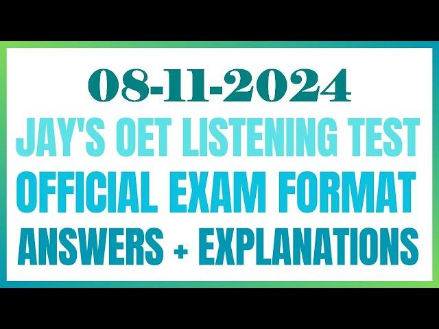 OET LISTENING TEST 08.11.2024 #oet #oetexam #oetnursing #oetlisteningtest