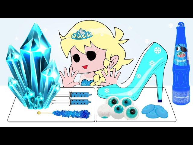 Frozen Elsa blue color food Mukbang 겨울왕국 엘사 파란색 음식 먹방  FNF Animation l MOOMOO STUDIO